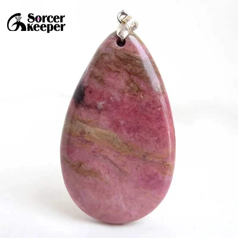 Women & Men Fashion Jewelry Pendants Necklaces With Chain Wholesale Rhodonite Jasper Beads Quartz Stone Colares Femininos ZS366H