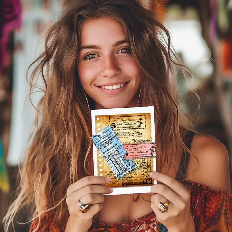 レトロテキスト背景シリコーンクリアスタンプ金属ヴィンテージ切手チケットフレーム切削ダイカットペットペイントクラフトステンシル