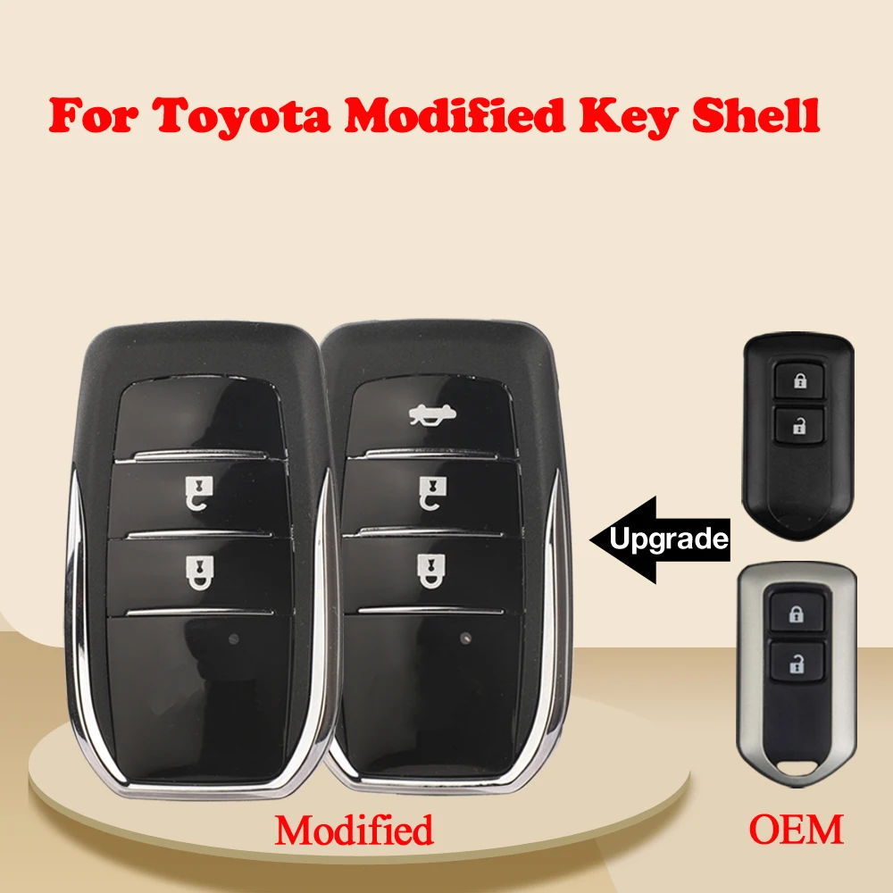 

jingyuqin Remote Modified Car Key Shell Fob For Toyota Corolla Camry RAV4 Highlander Crown Yaris Verso Land Cruiser 2008-2014