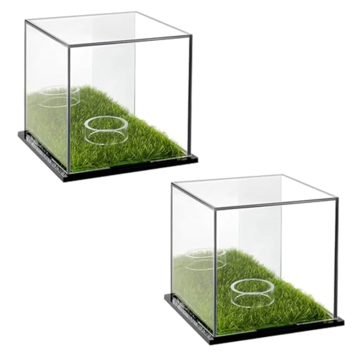 Golf Display Box Acrylic Golf Stand Transparent Display Box Square Display Box with Green Base