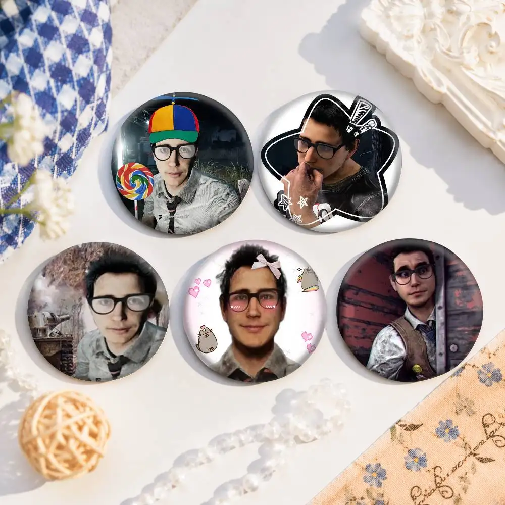 A-Dwight-t Round Snap-in Brooches Rock Band Lapel Pins Badges Fan Collection Accessories Jewelry Handmade Gifts