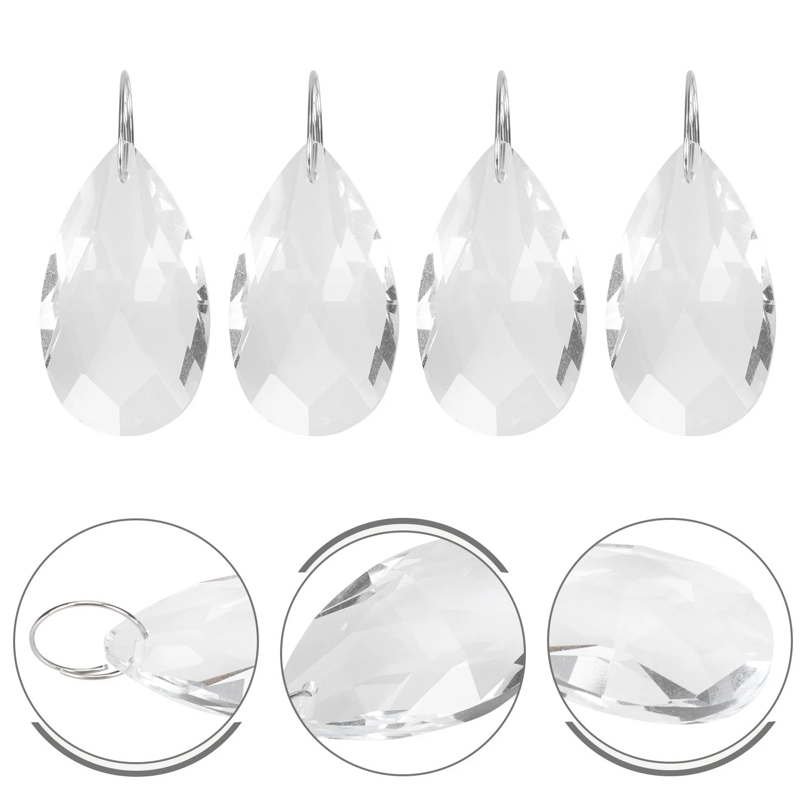 

10Pcs Crystal Pendant Nets Clear Hanging Ornaments for Lamp Chandelier Door Curtain Home Decor Crystal Pendants