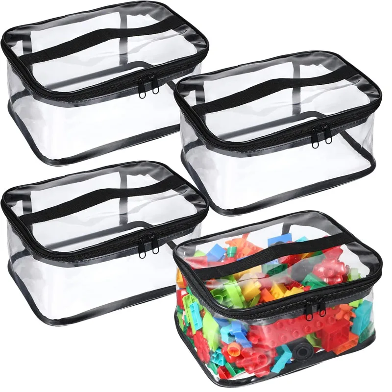 防水大型 PVC 収納袋クリアトラベルオーガナイザーバッグ化粧品ポーチ再利用可能なおもちゃの収納袋ビルディングブロックパズル用