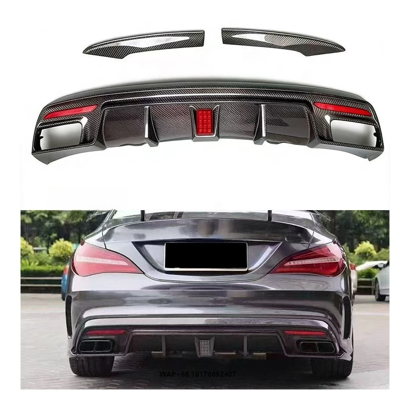 

For MercedesBenz CLA45 CLA220 CLA250 CLA260 W117 C117 Carbon Fiber Body Kit Rear Diffuser Bumper Lip Spoiler