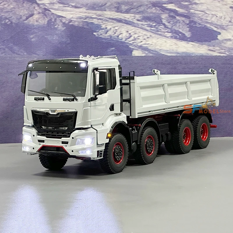 RC Truck 1/14 8x8 Hydraulic RC Dump Truck Metal Shell Simulation Model RTR Remote Control Car Engineering Machinery Model Toys