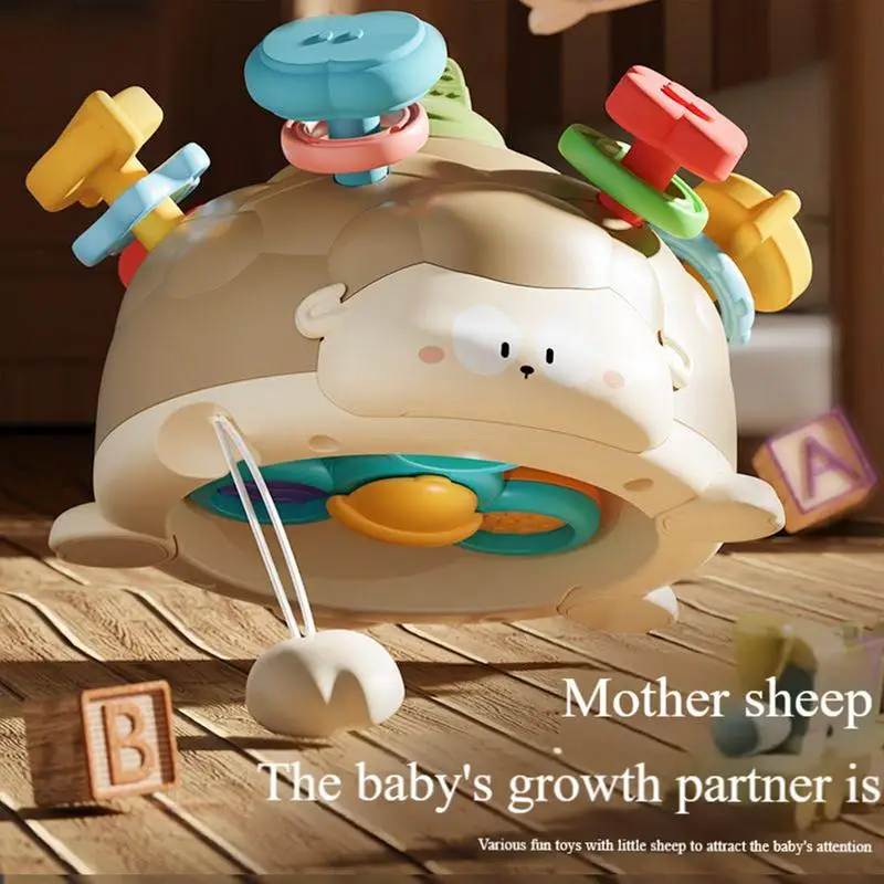 Bebê calmante mordedor em forma de ovelha brinquedo sensorial atividade educacional fácil agarrar chocalho para meninos meninas aprendendo viagem em casa