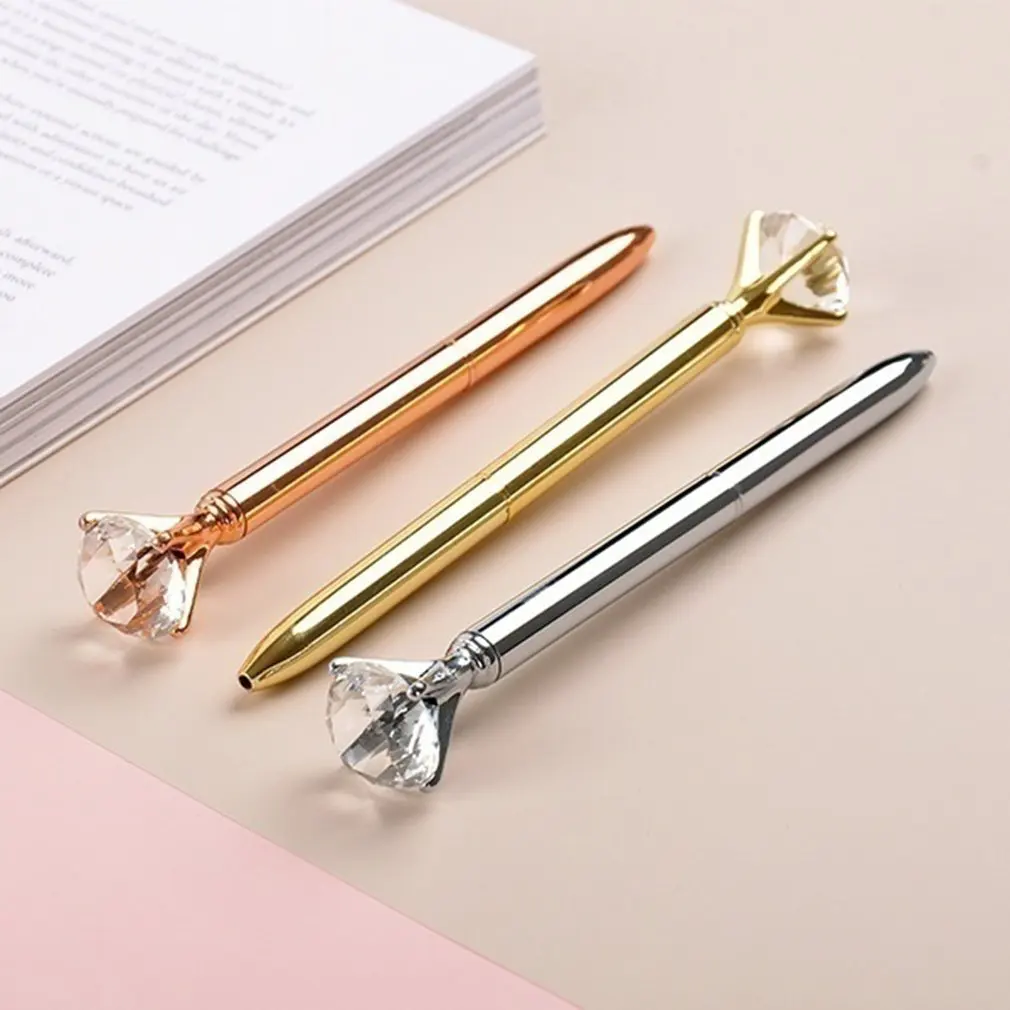 

High Quality Crystal Diamond Hat Model Business Office School Stationery Ballpoint Pen New Financial Ball Point Pen Dropshipping