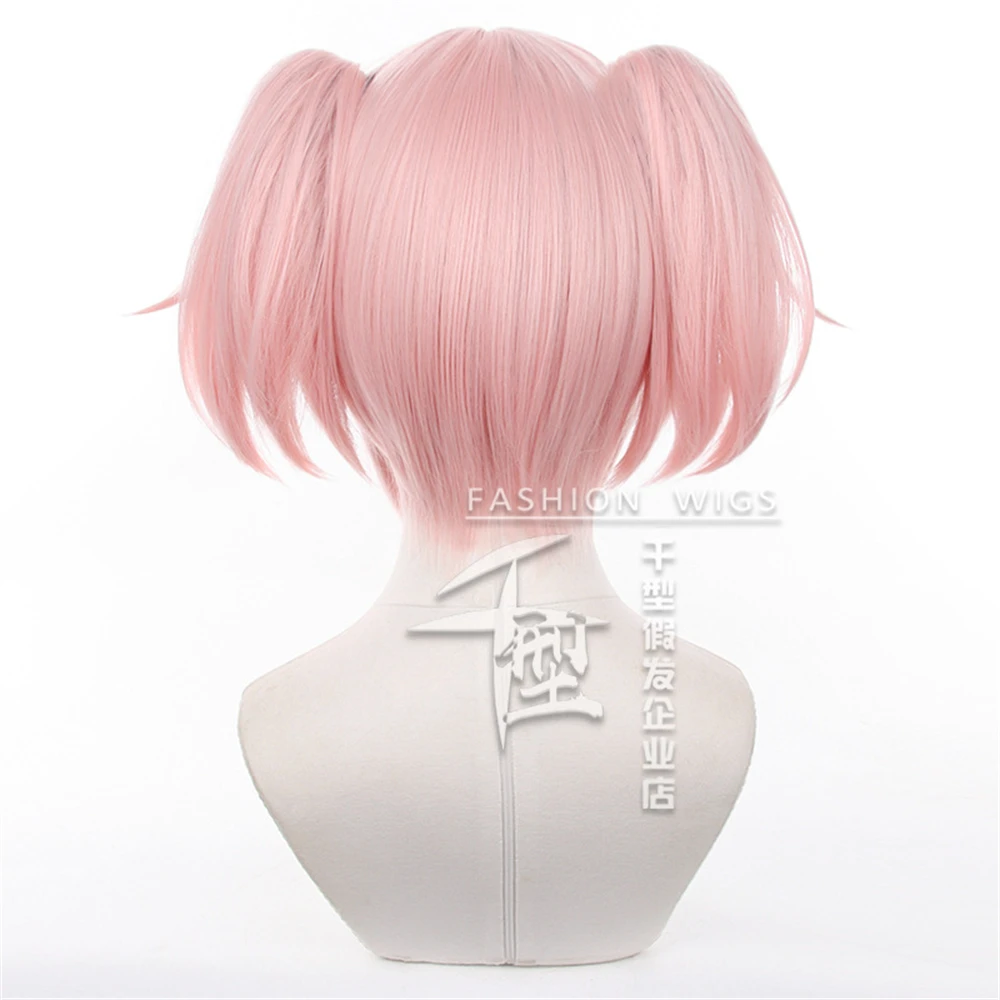 Kaname Madoka Cosplay Wig 30cm Short Hair Heat Resistant Synthetic Wig Pelucas For Halloween Party Role Play