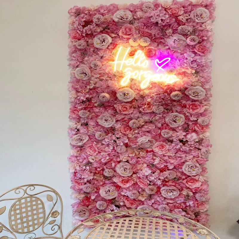 

1pc Retro Silk Rose Faux Hydrangea Artificial Flower Wall Backdrop for Bridal Shower Outdoor Wedding Venue Backdrop Decoration