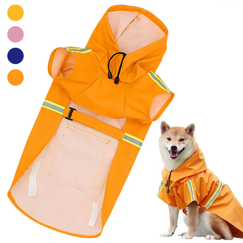 Dog Raincoat Small Large Dogs Waterproof for Clothes Reflective Dogs Rain Poncho Hooded Jacket Raincoat Chihuahua Pet Supplies