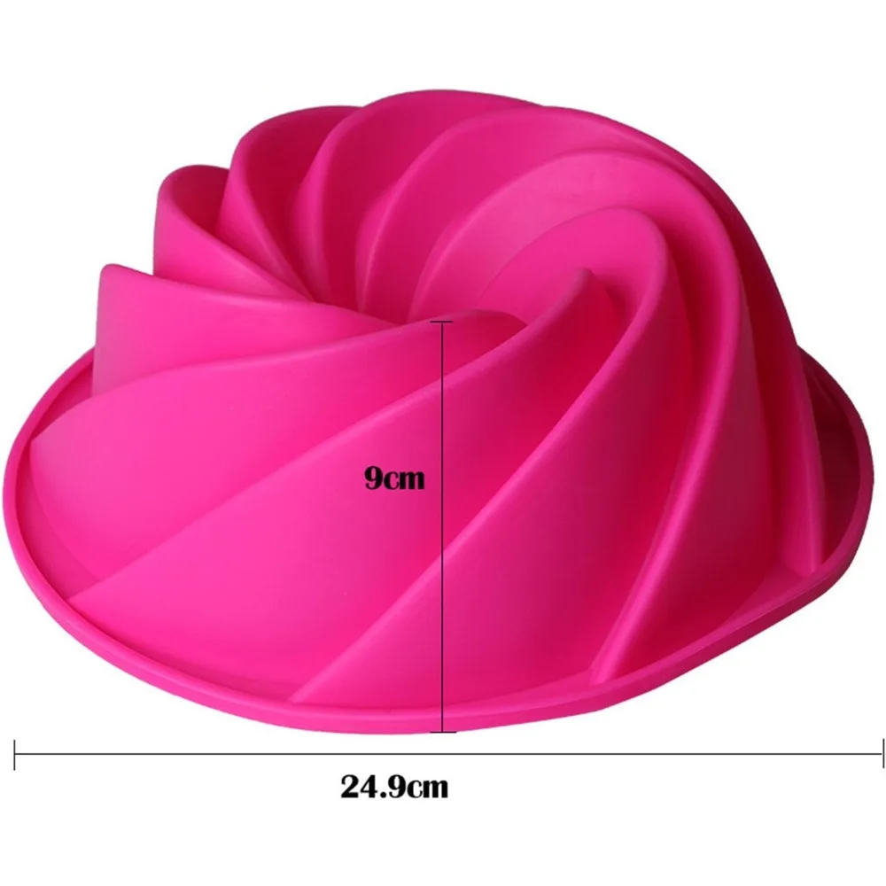 قوالب خبز سيليكون على شكل زهرة 9.6 بوصة، صينية عيد ميلاد الذكرى السنوية-قوالب كعكة سيليكون لحفلات الزفاف وحفلات الزفاف لحواجب الكعك