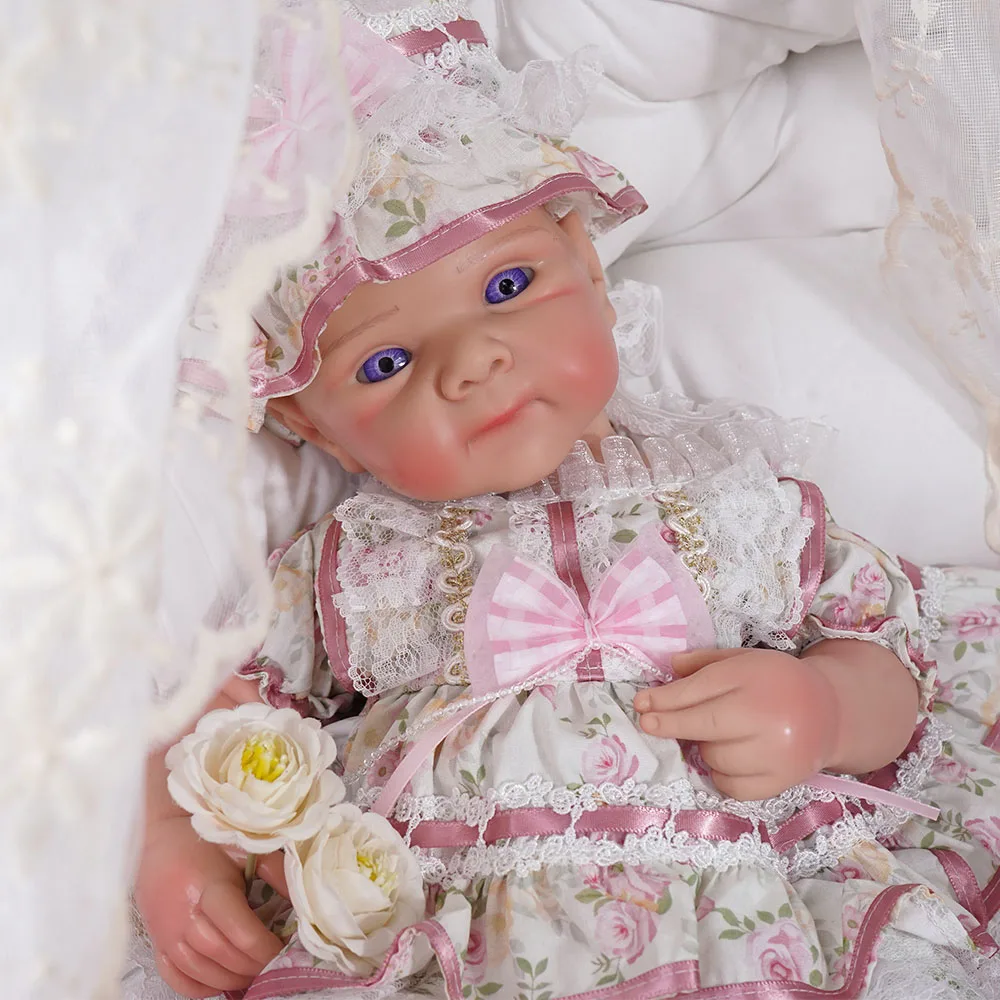 

Baby Girl 16.93" Lifelike Full Body Silicone Reborn Dolls Soft Handmade Newborn Dolls for Collector Gift