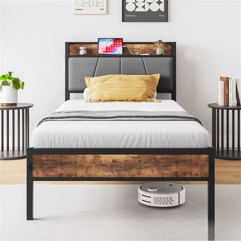 Wrought iron double bed steel frame bold and thickened modern 1.8 meters dormitory 1.5