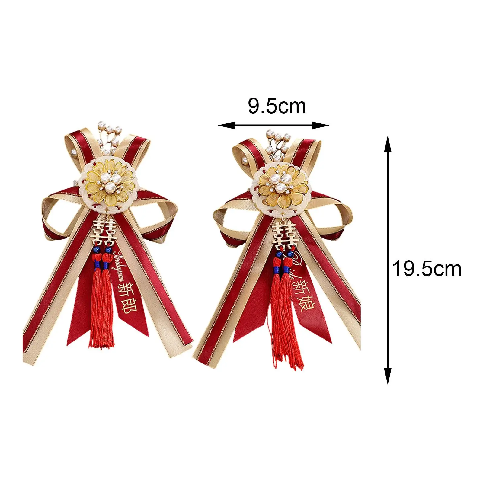 Buquê de flores com Pin e Clip, Corsage tradicional, Boutonniere para eventos do aniversário, banquetes, decoração de noivado, noiva, noivo, 2pcs