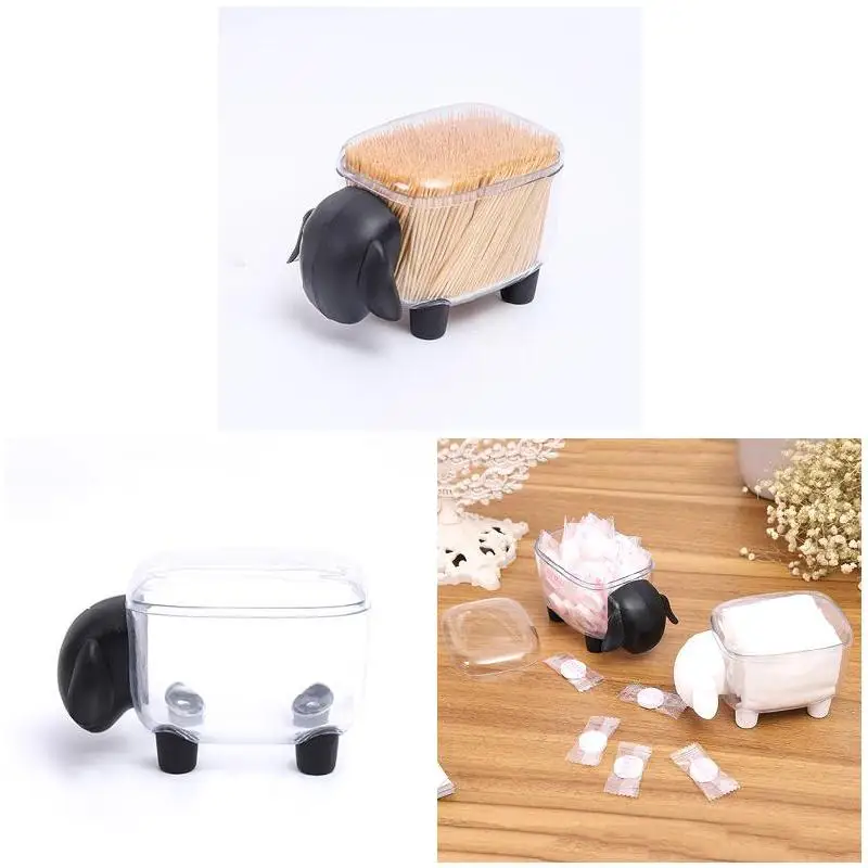 Storage Box Case Organizer Little Sheep Shape For Home Office Cotton Swab Toothpick