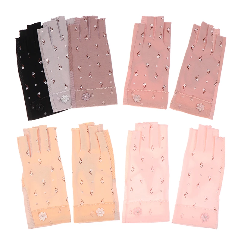 1 Pair LED Lamp Nails Dryer Radiation Hand Anti UV Nail Gloves UV Gel Shield Glove Fingerless Manicure Nail Art Tools