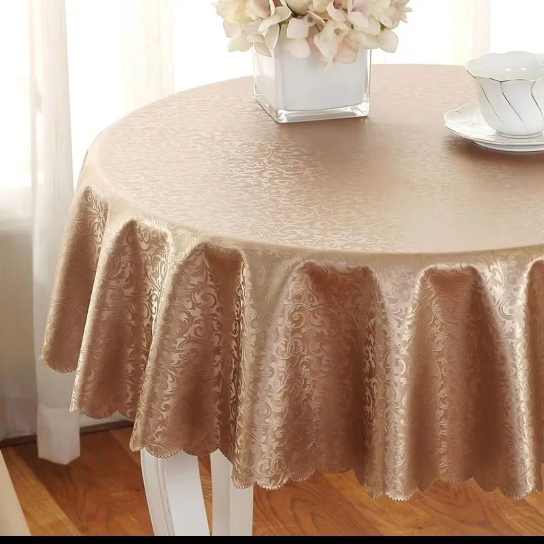 Waterproof and Oil-Proof Round Tablecloth, European High-Grade Disposable Tablecloth