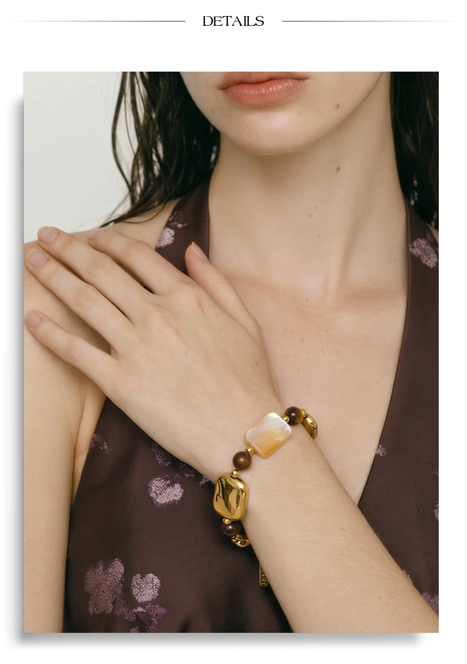 Yhpup Edelstahl-Armband mit natürlicher Muschel und Tigerstein, handgefertigt, empfohlenes handgefertigtes, exquisites, bezauberndes Schmuckstück – Detail 10
