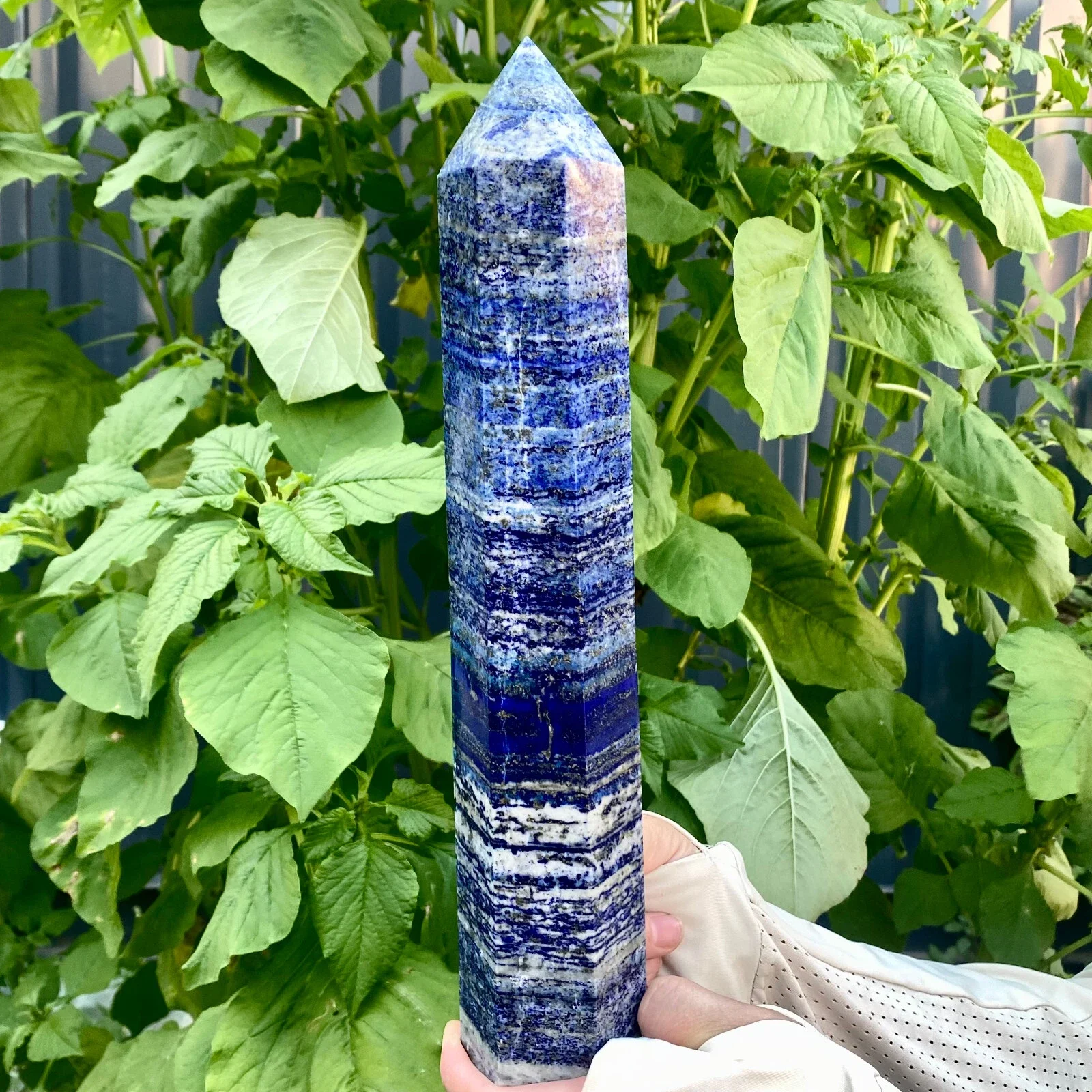 Natural Lapis Lazuli Obelisk,Quartz Crystal Blue Ore Column, Mineral Reiki, Healing Tower Column