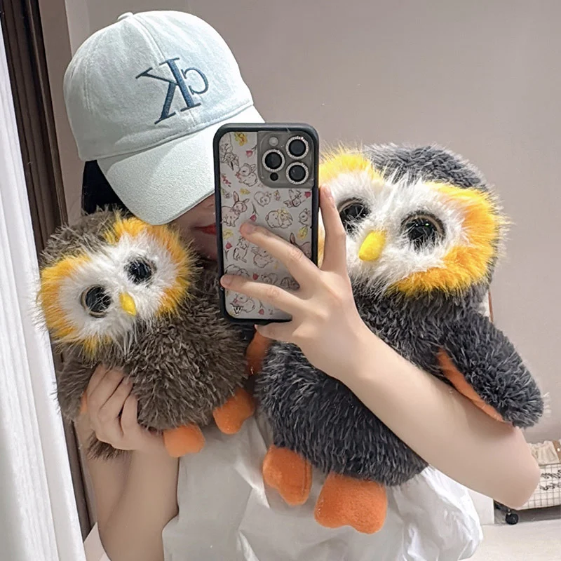 Cute Big Eye Owl Plush Toys Cartoon Soft Stuffed Animals Fluffly Birds Doll Baby Sleeping Pillow for Kids Girls Xmas Gifts Decor