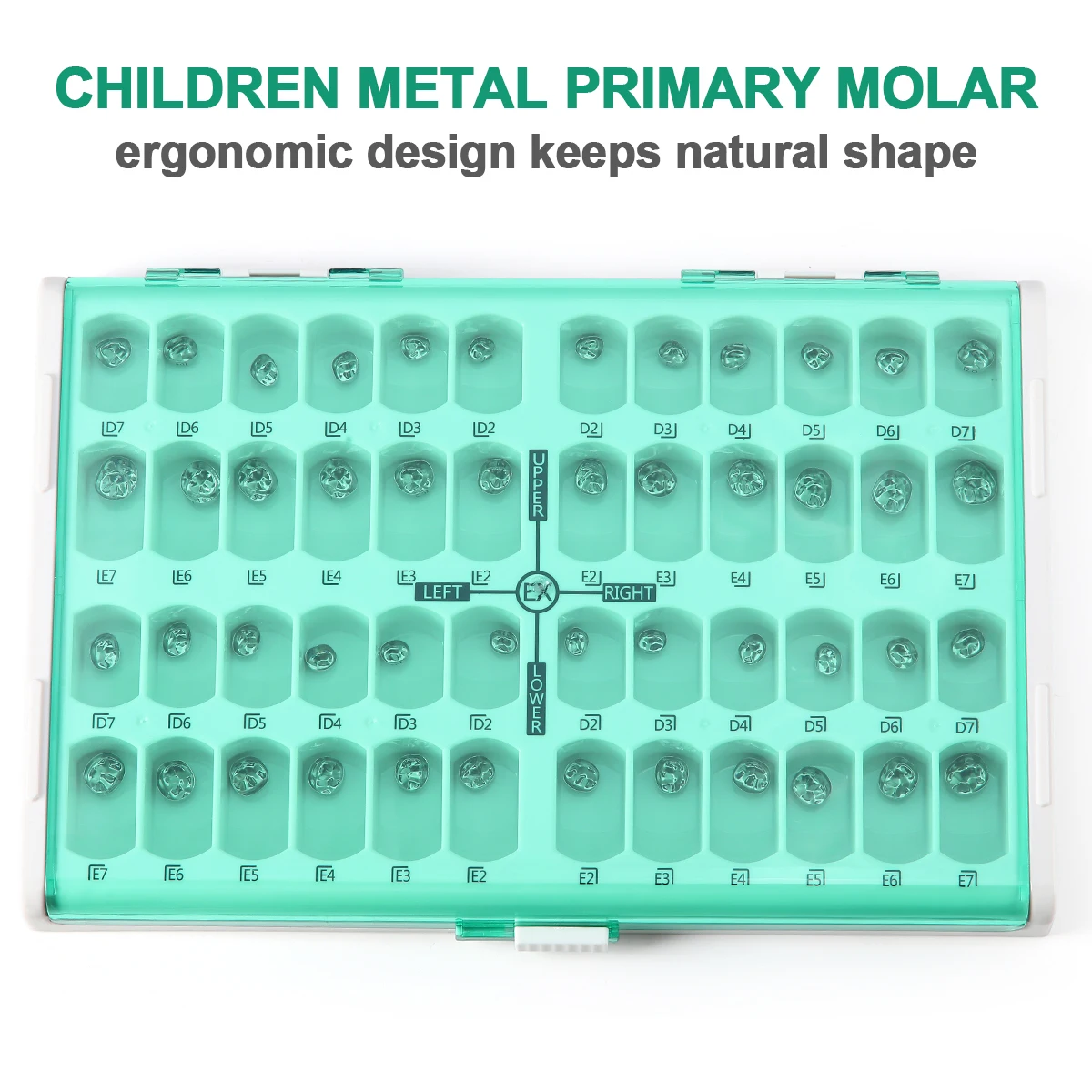 48Pcs Dental Primary Molar Crown teeth 1st 2nd Preformed Stainless Steel Temporary Crowns Kit Adult Kids Dentistry Pediatric