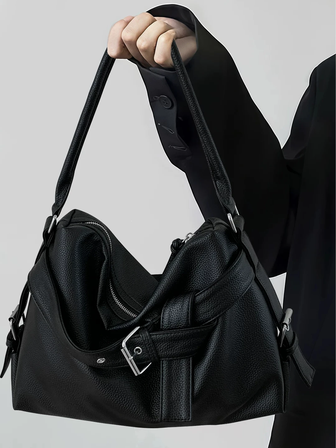 

Белая простая большая сумка-тоут на одно плечо Capaci, пригородная сумка для подмышек, модная сумка через плечо для поездок на работу