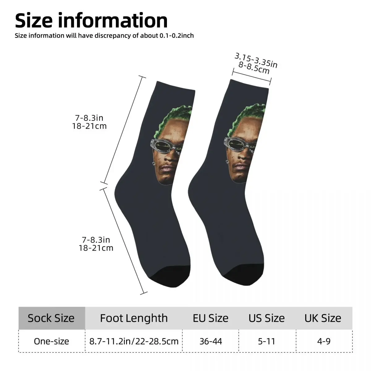 Tupacs Socks young thug Funny Stockings Men Quality Outdoor Sports Socks Winter Printed Anti Sweat Socks