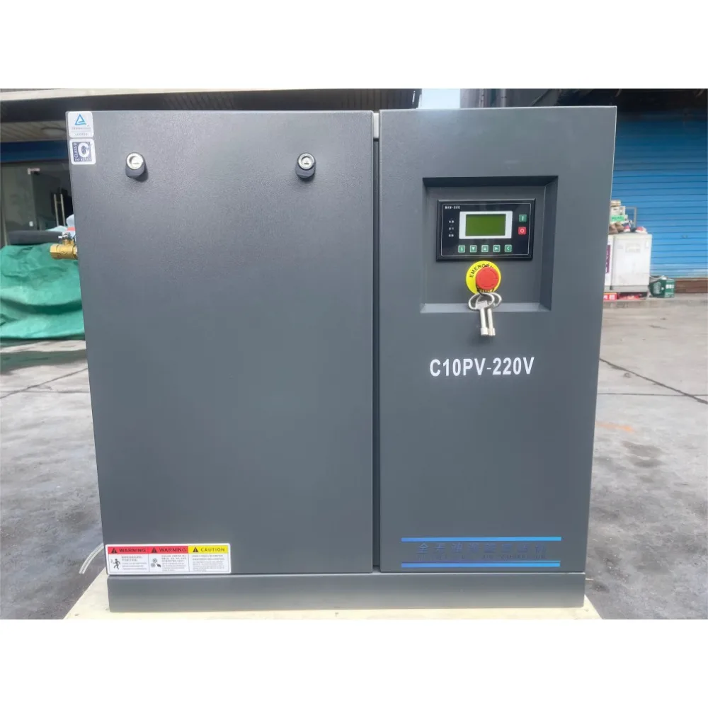 YiBang 5.5KW 7.5hp 510L/min 8bar 380V 50HZ Industrial Oil-Free Scroll Air Compressor 24L tank Silent Polymer Membrane Dryer