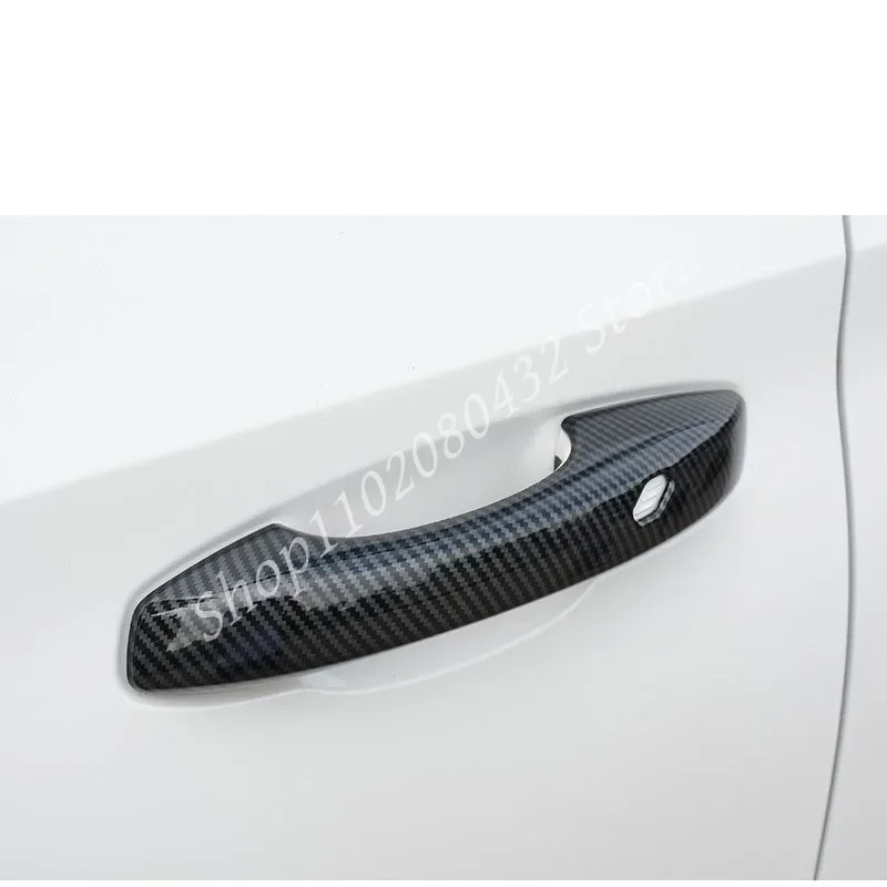 for Changan CS75 PLUS 2020-2023 ABS Carbon Fiber Chrome Car Door Handle Cover Stickers Styling Accessories