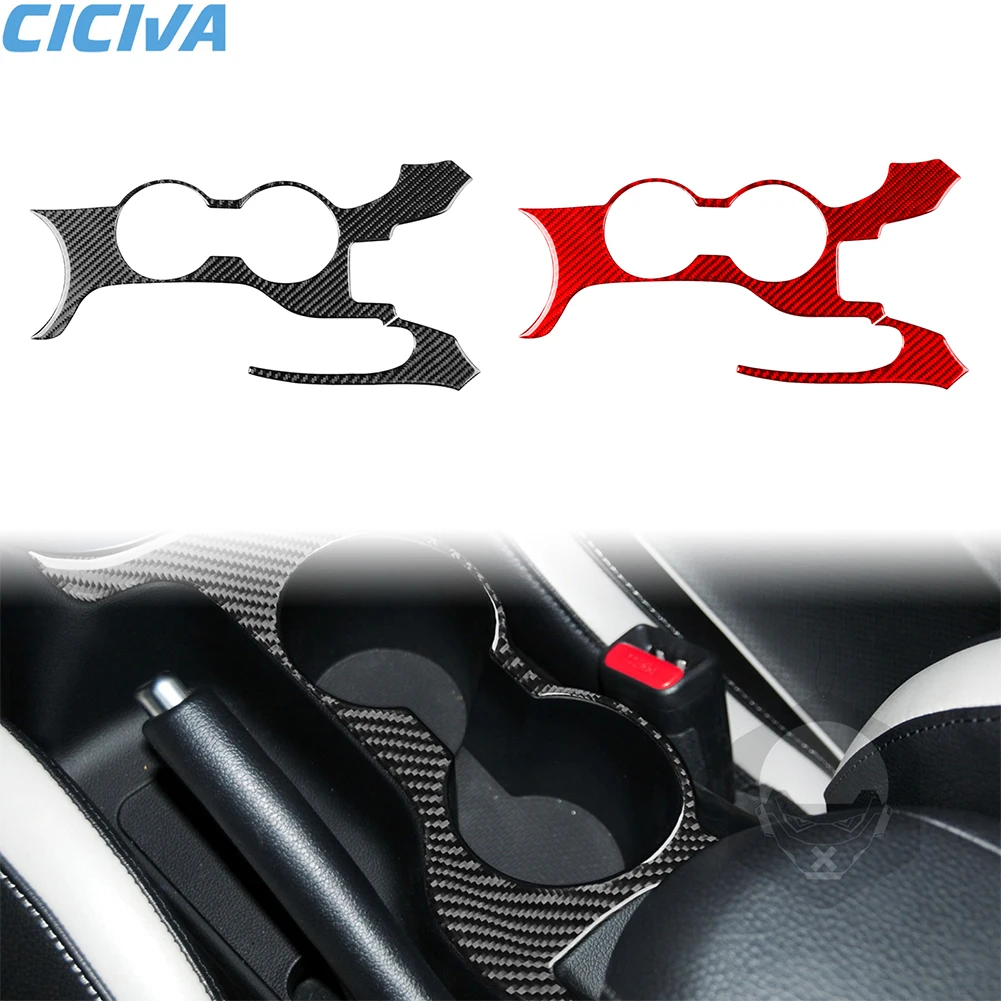 

For Hyundai Veloster 2012 2013 2014 2015 2016 2017 Carbon Fiber Center Water Cup Holder 2pcs Interior Accessories Stickers