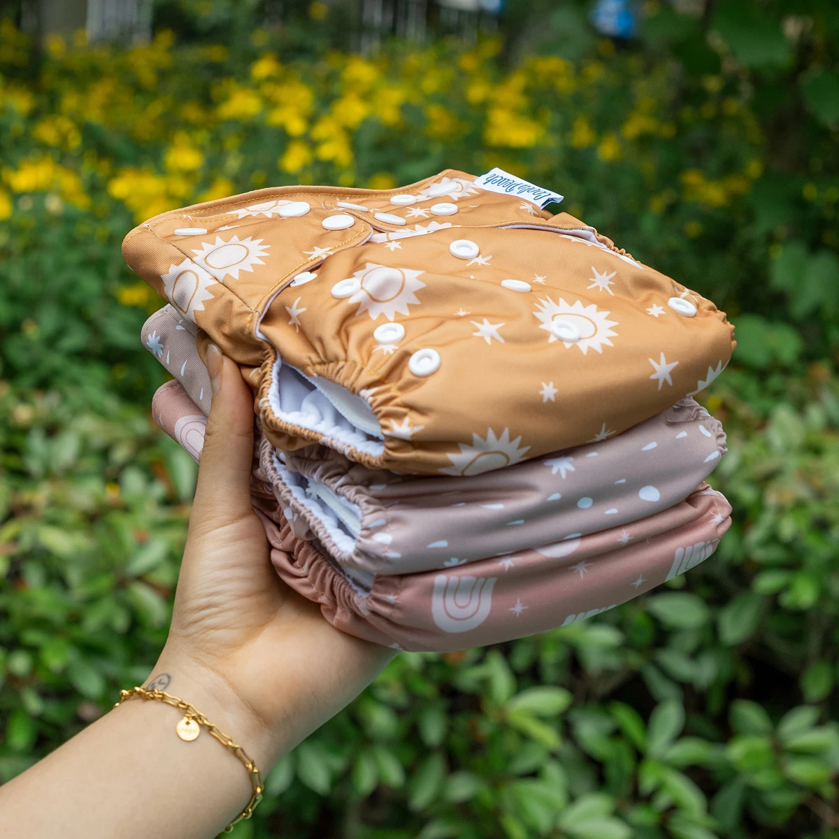 

Набор из 3 шт. многоразовых тканевых подгузников для малышей, регулируемые, с карманом, с 3 вставками из микрофибры