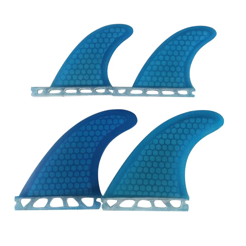 UPSURF FUTURE Fin G3+GL Blue Color Quad Fin Set Paddle Surf Fin Honeycomb Fiberglass Single Tabs Fin prancha de surf Fin