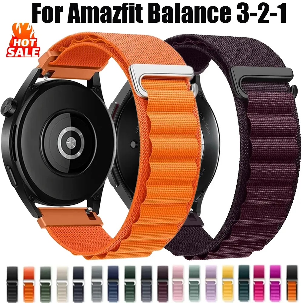 20mm 22mm Alpine Nylon Loop Strap for Huawei Watch 5/4 GT6-5-4-3 46mm Soft Bracelet Amazfit Active Max/Balance 3 2/Bip 6-5 Belt