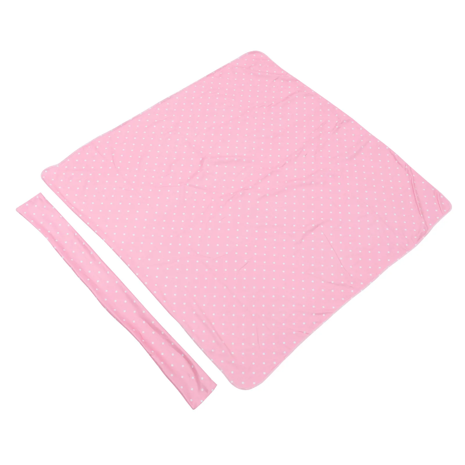 

1 set 1 Set Baby Swaddle Wrap Towel With Hairband Newborn Sleeping Bag Dots Print Soft Comfortable Photography Prop Pink