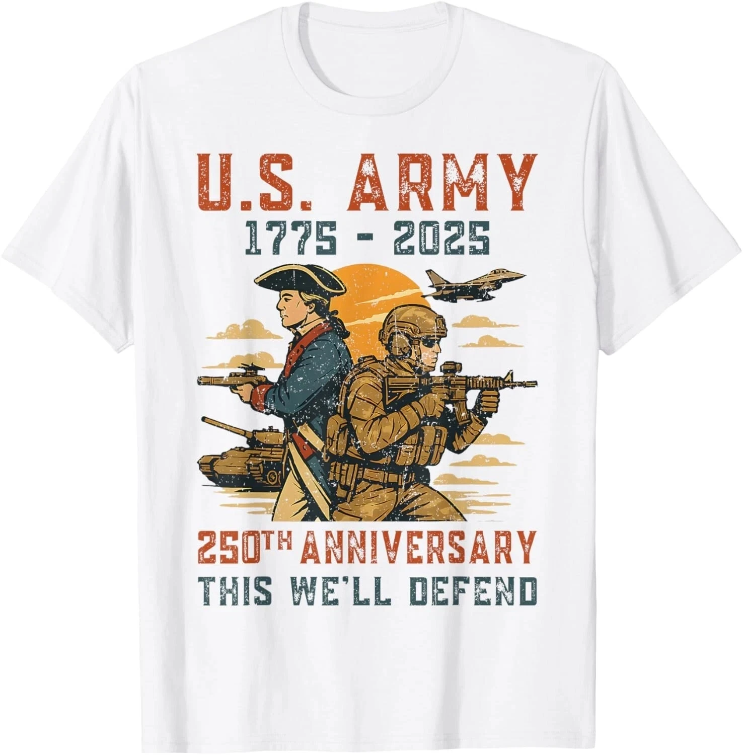 

US Army 1775-2025 250th Anniversary This We Defend T-Shirt 100% Cotton O-Neck Short Sleeve Summer Casual Mens T-shirt