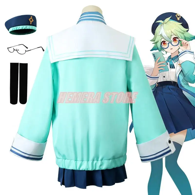 Sucrose Cosplay Kostuum Pruik Genshin Impact Sucrose Vrouwen Schattige Jk Uniformen Spel Uniform Role Cosplay Voor Vrouwen Cadeau Mode