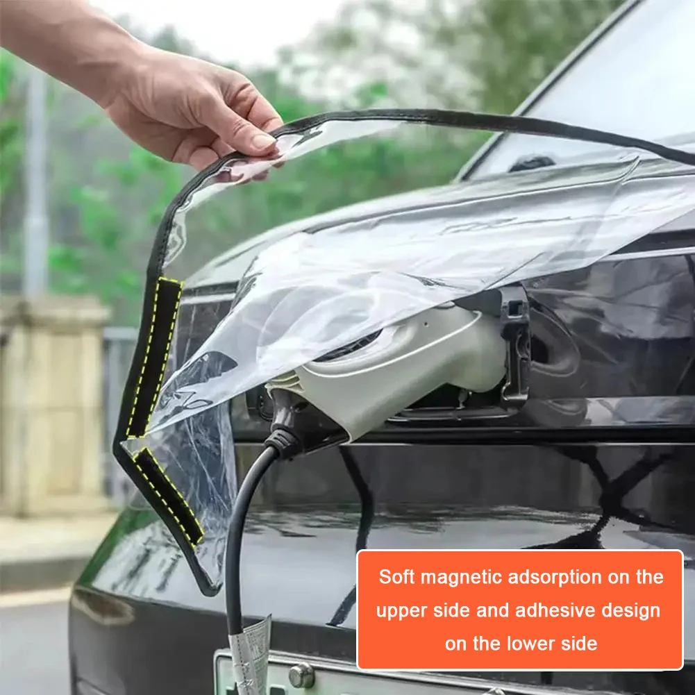 Rain Cover For Charging Gun Charging Gun Protective Cover Transparent Magnetic EV Charger Port Protector Waterproof Outdoor