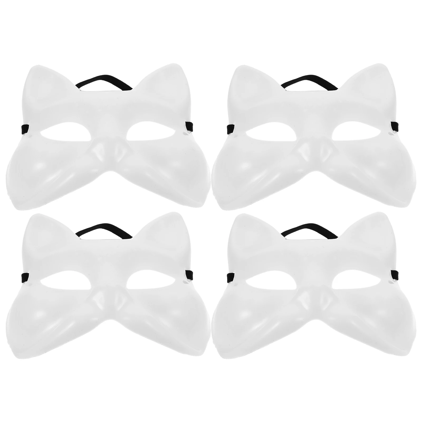 

4Pcs Blank Fox Mask for DIY Painting Craft Activity Unpainted Masquerade Mask Halloween Party Costume Accessory Bulk Pack