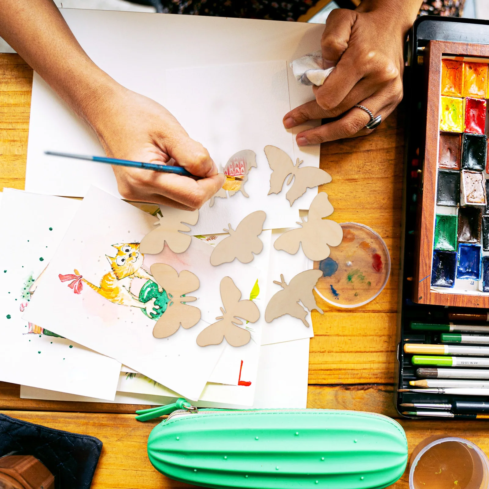 

54 pcs Wooden Crafts Unfinished Cutouts Diy Blank Slices Graffiti Pieces For Crafting Supplies Decorations Woodworking Projects