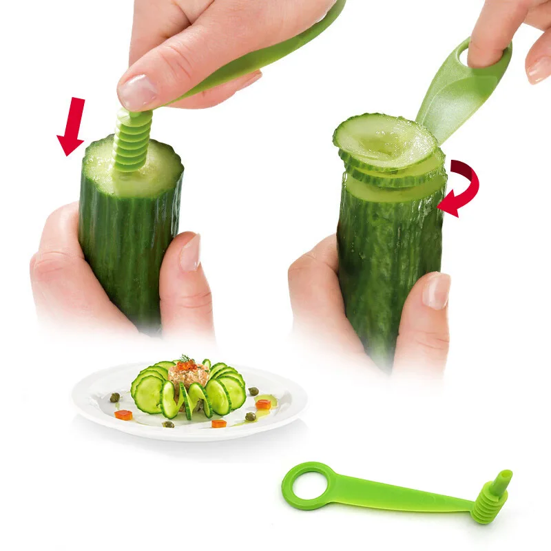 Plastic Spiral Knife Manual Screw Slicer Vegetables Tool Kitchen Gadgets Potato Carrot Cucumber Salad Cutter Kitchen Tools