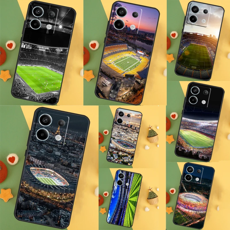  Soccer Stadium Case For Xiaomi Redmi Note 9 10 11 12 13 Pro Plus 12S 11S 10S 9S Remdi 12 13 C 9C 10C Cover