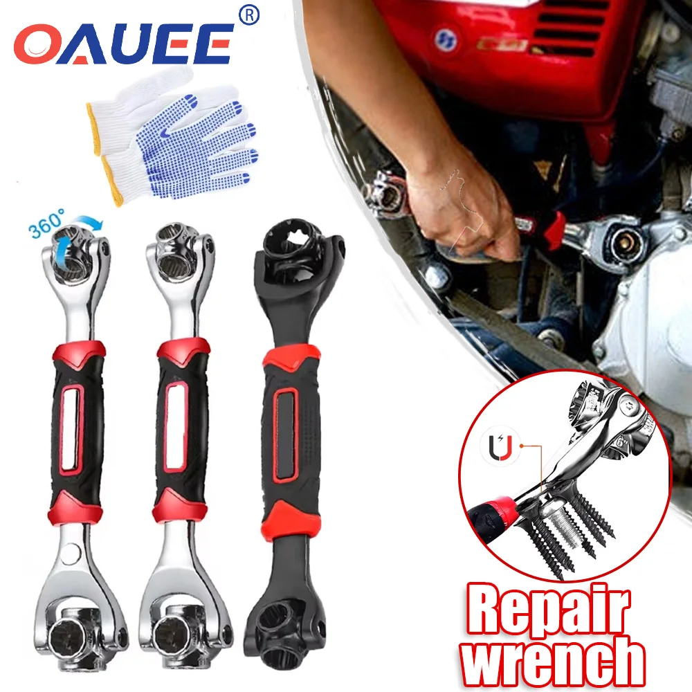 

8 In 1 Multi-function Wrench 360° Rotating Universal Wrench Socket Hand Tools Magnet Spanner Professional Automotive Repair