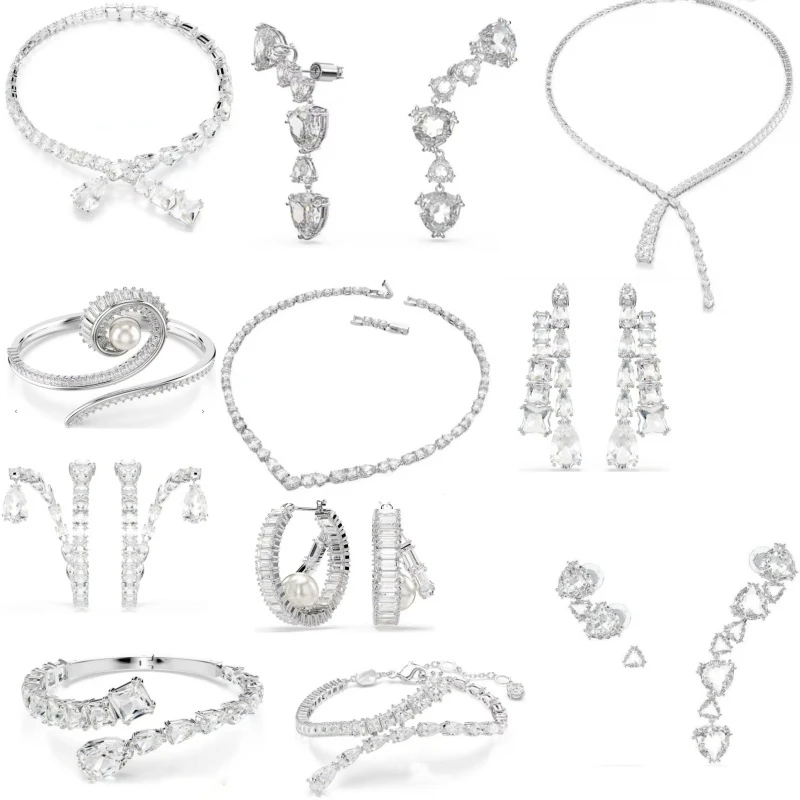fashionable-women's-jewelry-set-zircon-necklace-bracelet-earrings-ring-studs-irregular-shape-alloy-pear-shape-plated