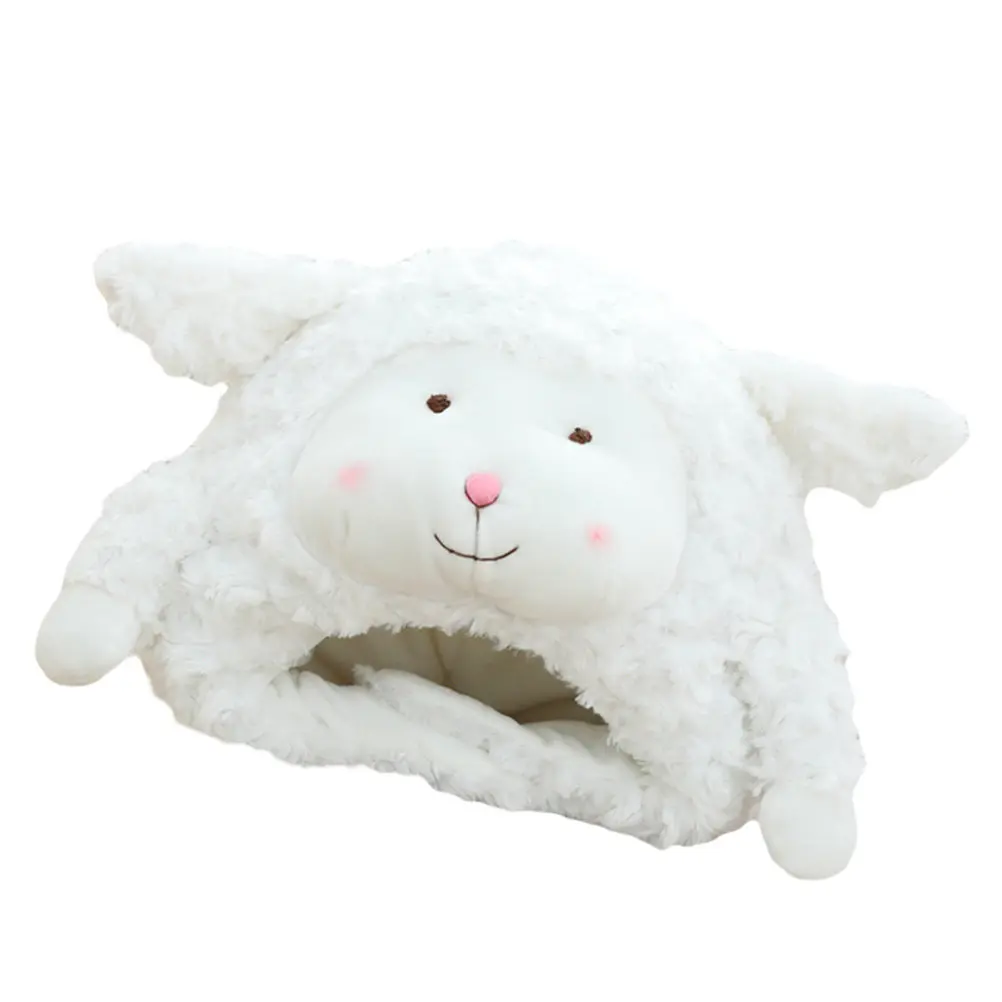 

1Pcs Soft Sheep Shape Decoration Hat Photo Prop Headgear for Halloween Kids Adjustable White Sheep Headdress