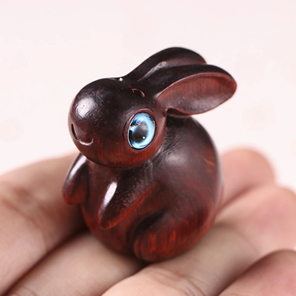

Wooden Rabbit Pendant DIY Crafts Keychain Decor Zodiac Bunny Charms Vintage Hanging naments Animal Statue Decor Accessories