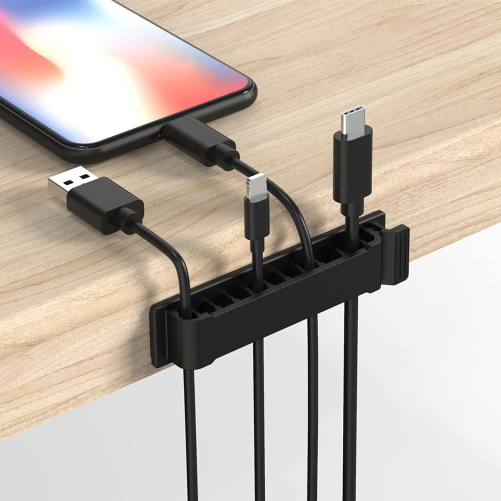 

4 Pcs Wire Holder Self-adhesive Cable Holders Cord Organizer Desk Black Management