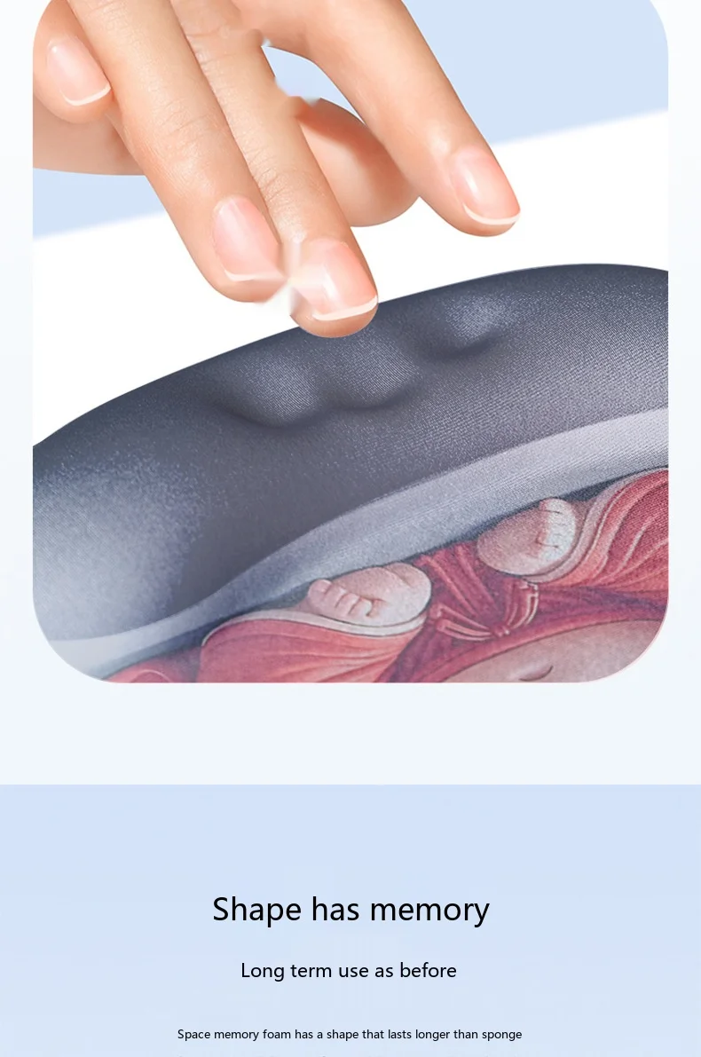Chinesisches Silikon-Handgelenkauflage-Mauspad mit 8 Mustern, ergonomische rutschfeste Schreibtischunterlage für Büro und Gaming – Detail 5