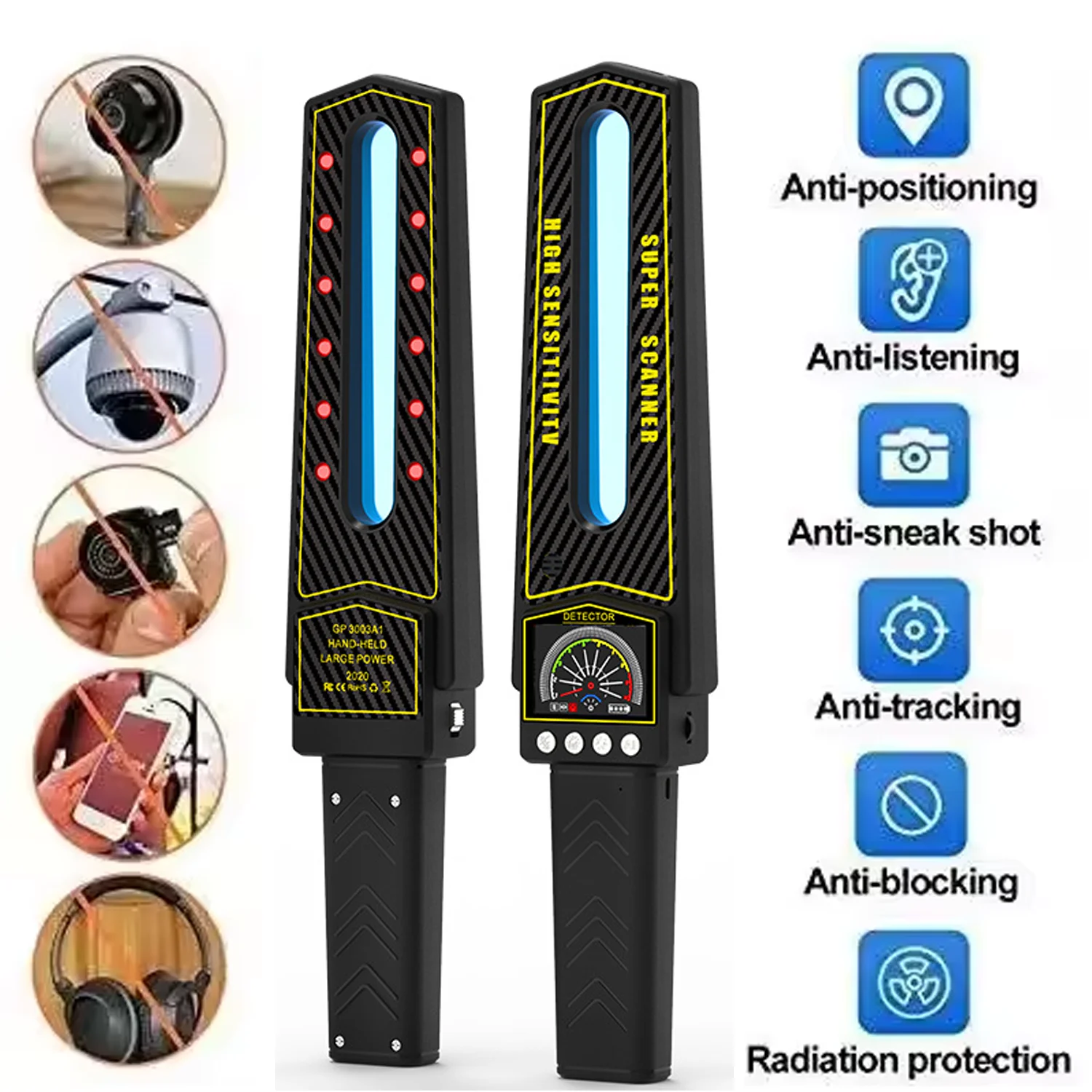 

Анти-скрытый мини-детектор ошибок, портативный GPS, один ключ, умный детектор, 3D AI, инструмент для обнаружения помех, сигнал