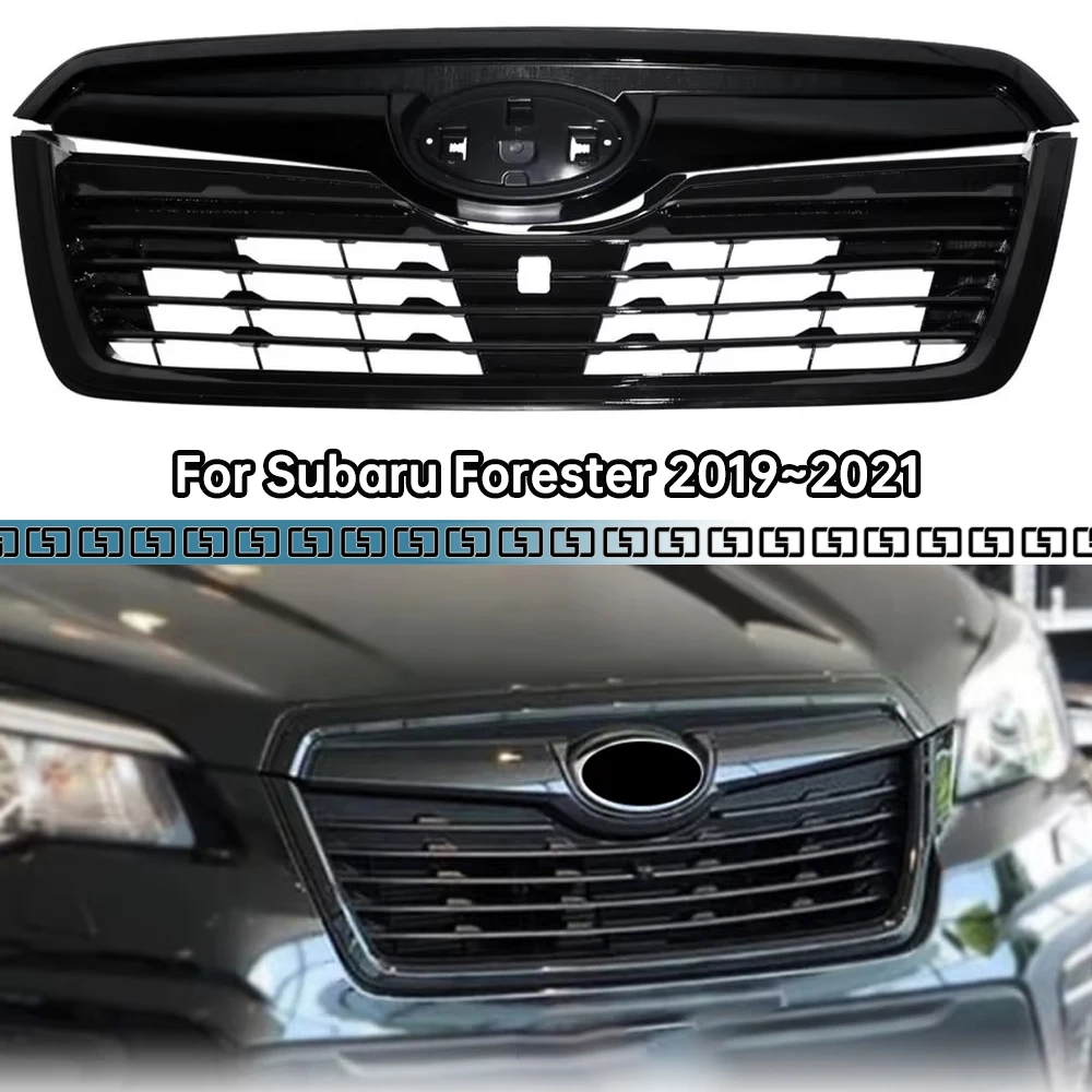

Для Subaru Forester 2019 ~ 2021 ABS OEM стиль передняя решетка сетчатый комплект глянцевый черный верхний бампер решетка гоночные грили