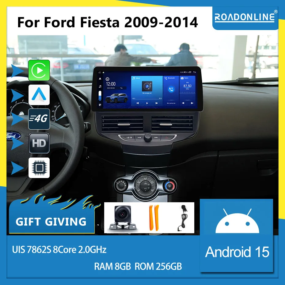 COHO Für Ford Fiesta 2009-2014 Android 15 12,3 Zoll 2400*896 2K Bildschirm QLED Octa Core 8+256G Auto-Multimedia-Player Stereo-Radio